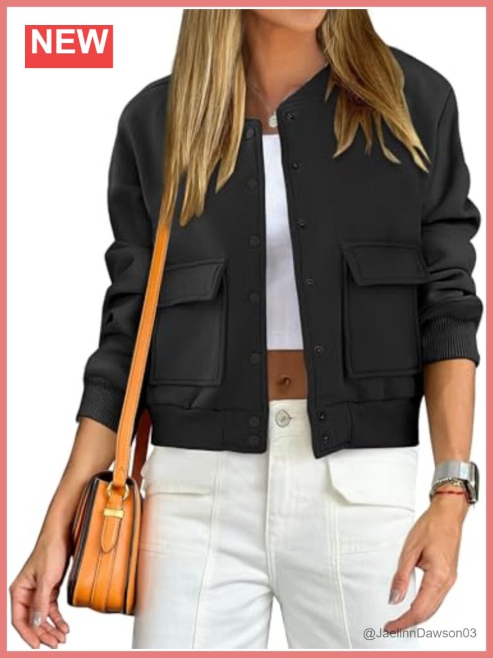 Cropped Bomber Jacket Button Down Casual Y2k Fall Loose Fit